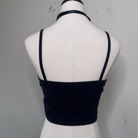 Y2K LIMITED EDITION Black Cami Crop Top Graphic Print Baby Tee Indie Mall Goth M - Picture 4 of 5